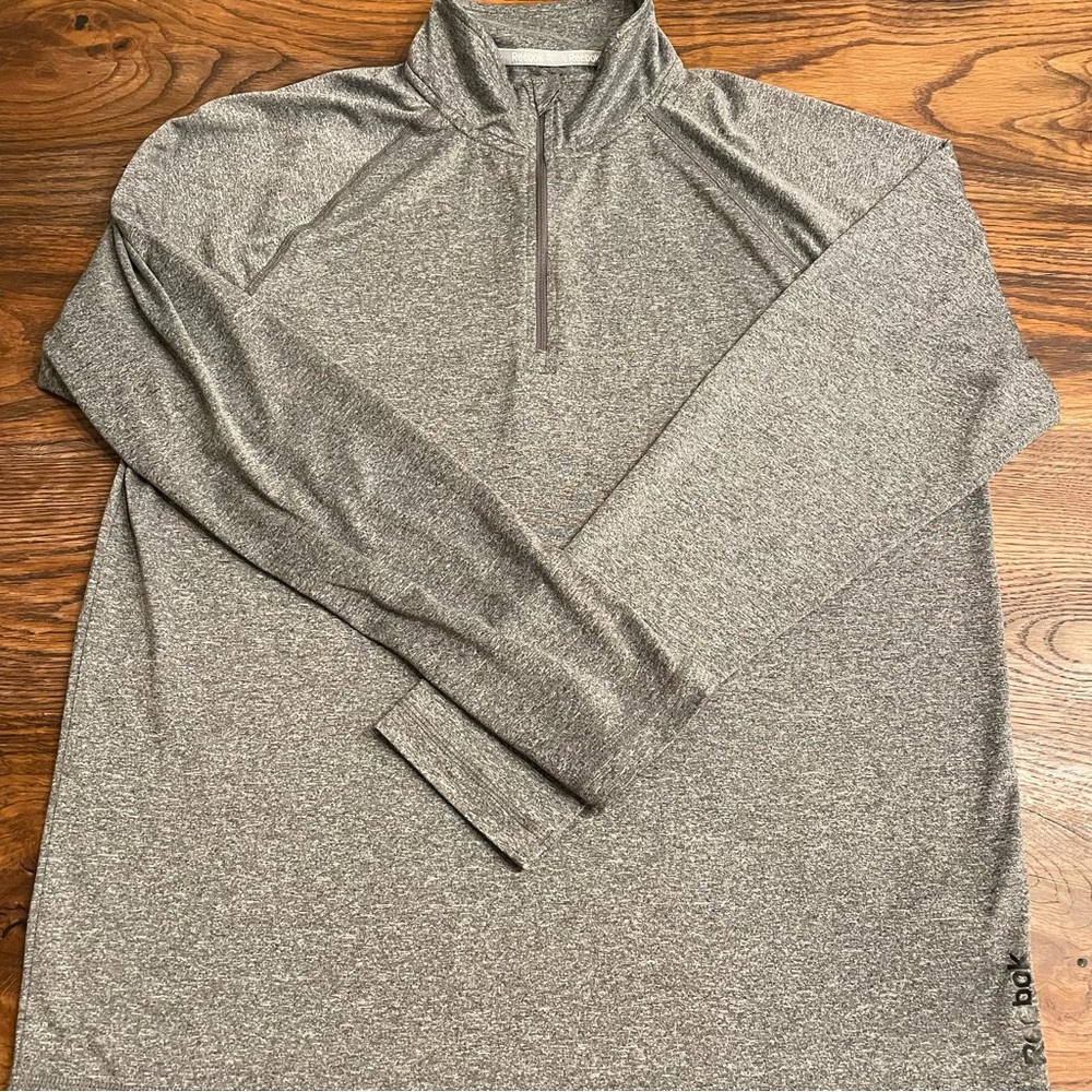 Men’s Reebok Heather Gray Pullover Quarter Zip Medium